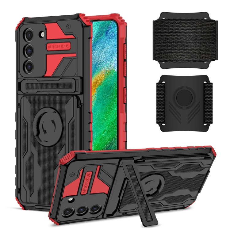 For Samsung Galaxy S21 5G Kickstand Detachable Armband Phone Case