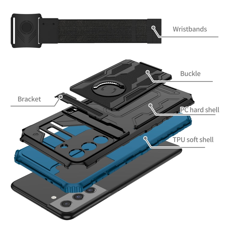 For Samsung Galaxy S21 5G Kickstand Detachable Armband Phone Case