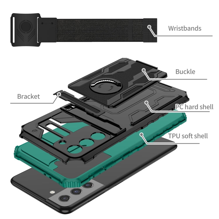 For Samsung Galaxy S21 5G Kickstand Detachable Armband Phone Case