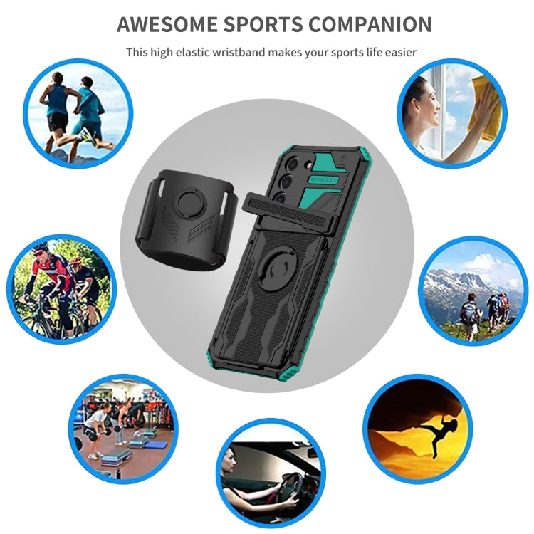 For Samsung Galaxy S21 5G Kickstand Detachable Armband Phone Case