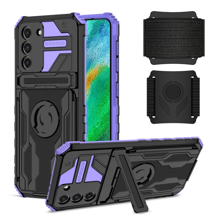 For Samsung Galaxy S21 5G Kickstand Detachable Armband Phone Case