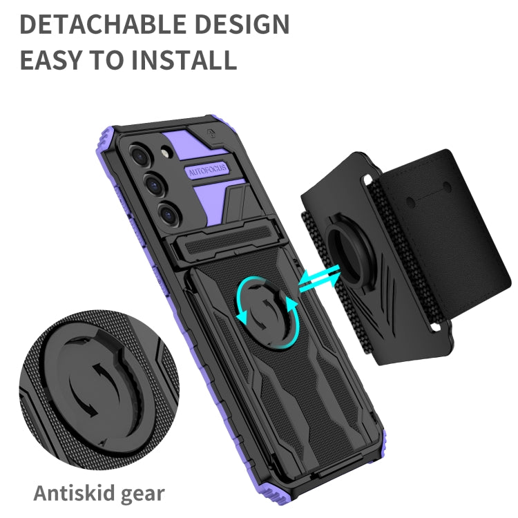 For Samsung Galaxy S21 5G Kickstand Detachable Armband Phone Case