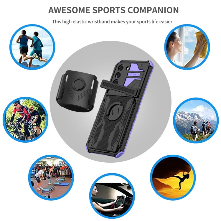 For Samsung Galaxy S21 5G Kickstand Detachable Armband Phone Case