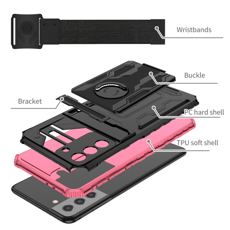 For Samsung Galaxy S21+ 5G Kickstand Detachable Armband Phone Case