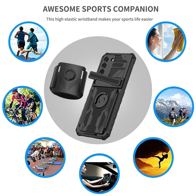 For Samsung Galaxy S21+ 5G Kickstand Detachable Armband Phone Case