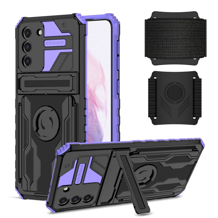 For Samsung Galaxy S21+ 5G Kickstand Detachable Armband Phone Case