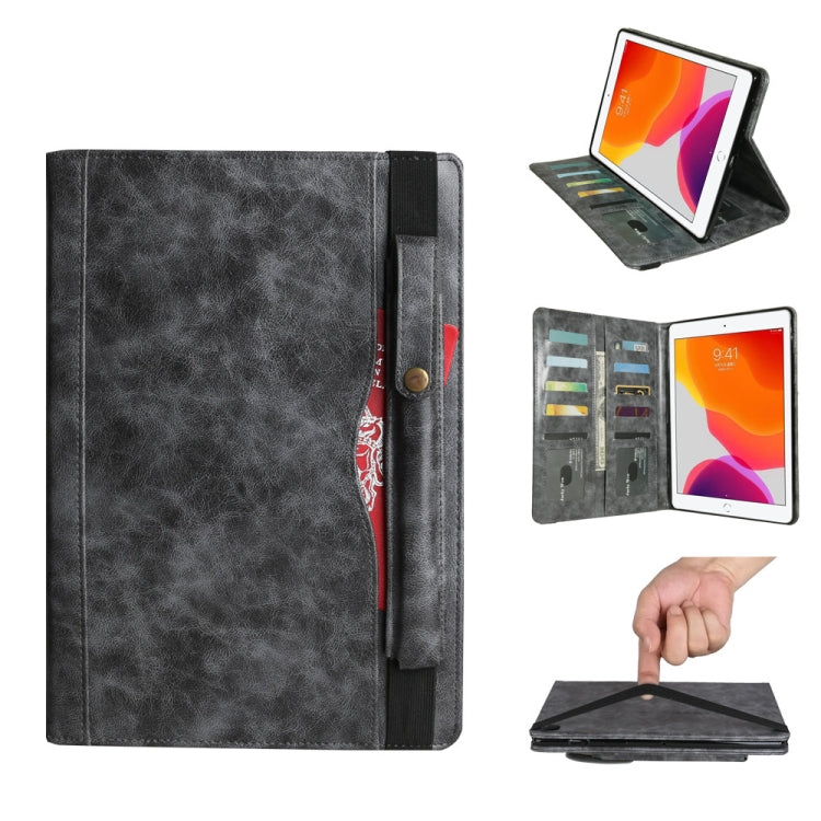 For iPad 10.2 Crazy Horse Texture Horizontal Flip PU Leather Case with Card Slots & Pen Slot & Holder & Wallet