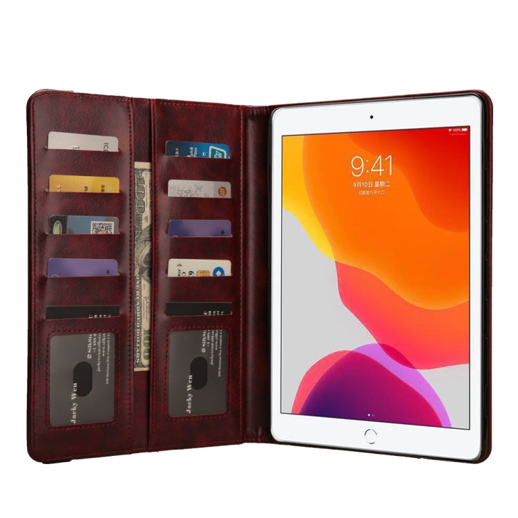 For iPad 10.2 Crazy Horse Texture Horizontal Flip PU Leather Case with Card Slots & Pen Slot & Holder & Wallet