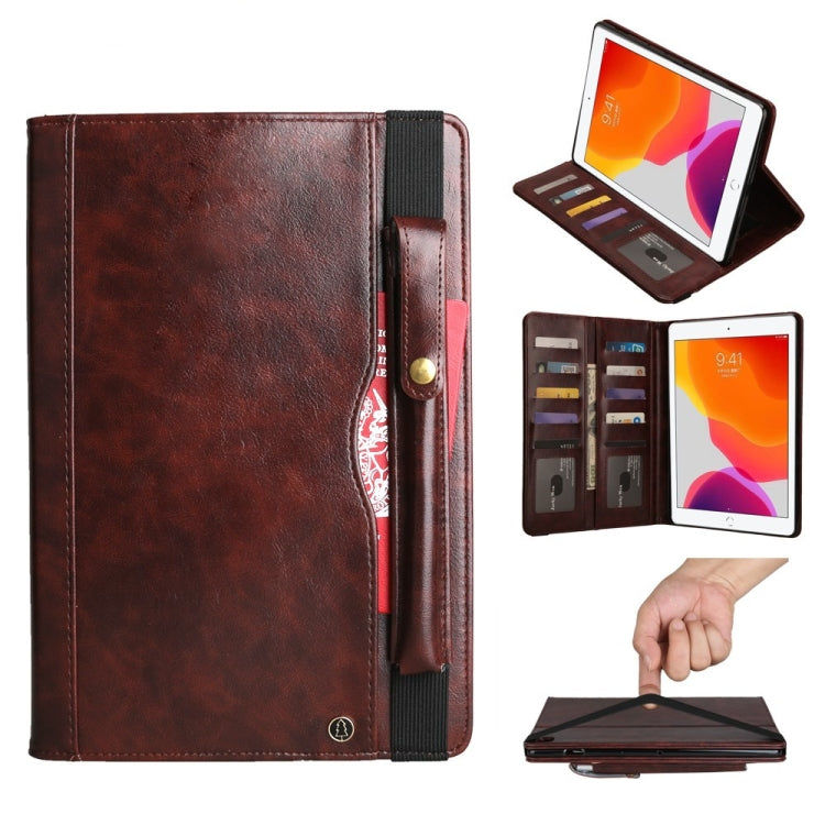 For iPad 10.2 Crazy Horse Texture Horizontal Flip PU Leather Case with Card Slots & Pen Slot & Holder & Wallet