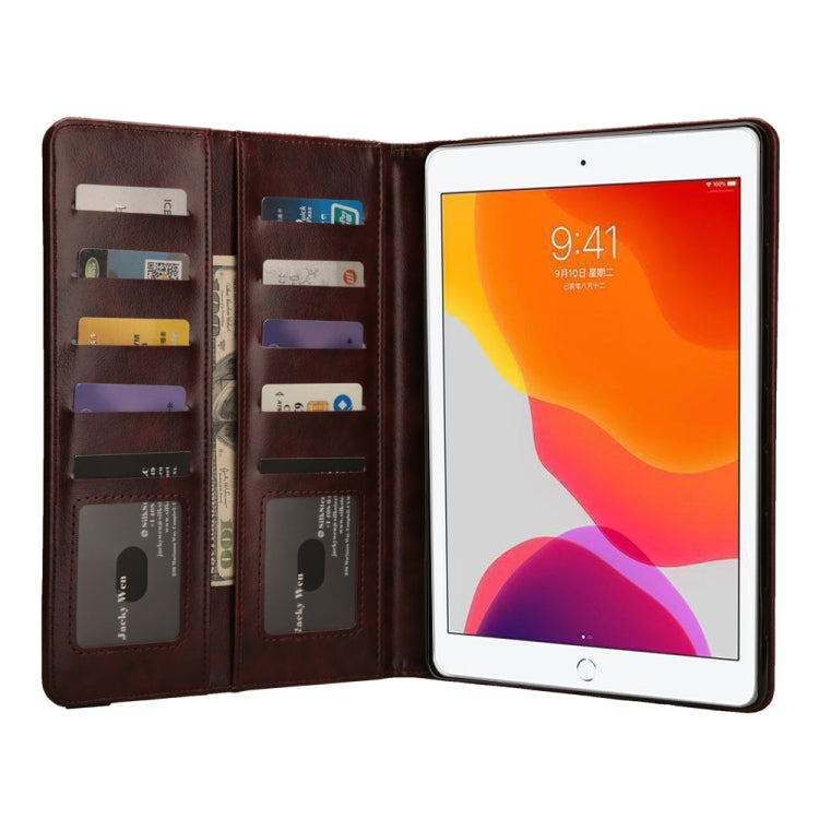 For iPad 10.2 Crazy Horse Texture Horizontal Flip PU Leather Case with Card Slots & Pen Slot & Holder & Wallet