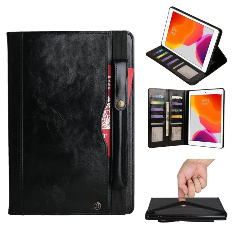 For iPad 10.2 Crazy Horse Texture Horizontal Flip PU Leather Case with Card Slots & Pen Slot & Holder & Wallet