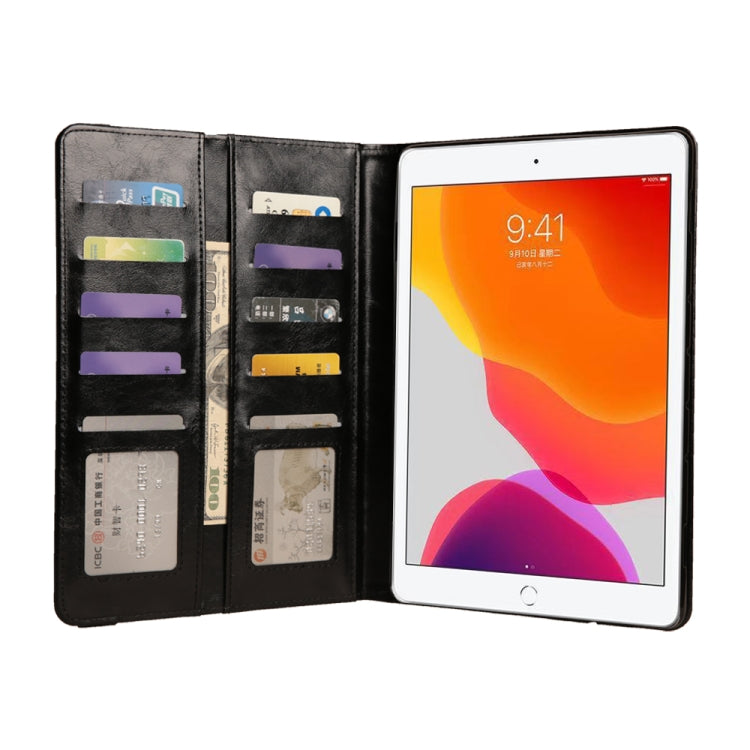 For iPad 10.2 Crazy Horse Texture Horizontal Flip PU Leather Case with Card Slots & Pen Slot & Holder & Wallet