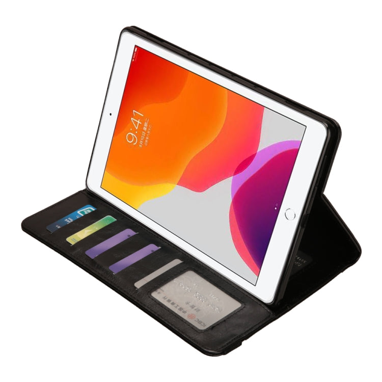 For iPad 10.2 Crazy Horse Texture Horizontal Flip PU Leather Case with Card Slots & Pen Slot & Holder & Wallet