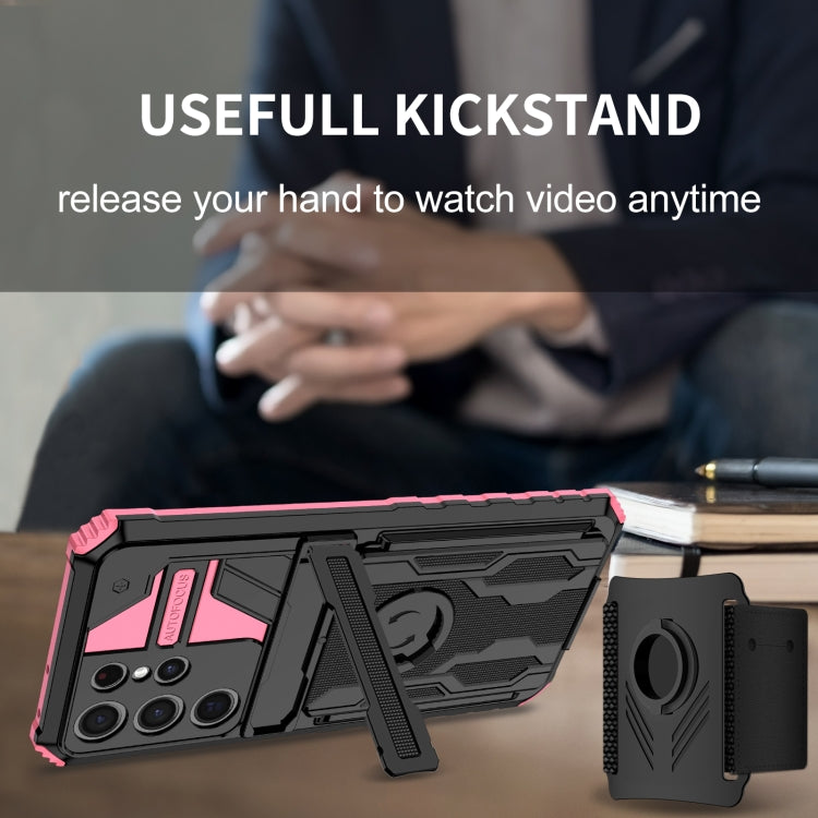 For Samsung Galaxy S21 Ultra 5G Kickstand Detachable Armband Phone Case