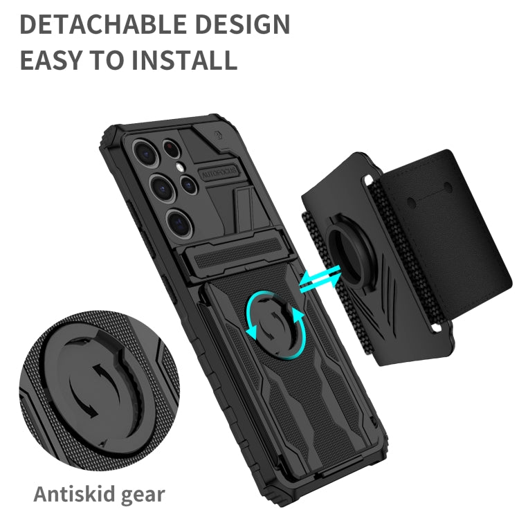 For Samsung Galaxy S21 Ultra 5G Kickstand Detachable Armband Phone Case
