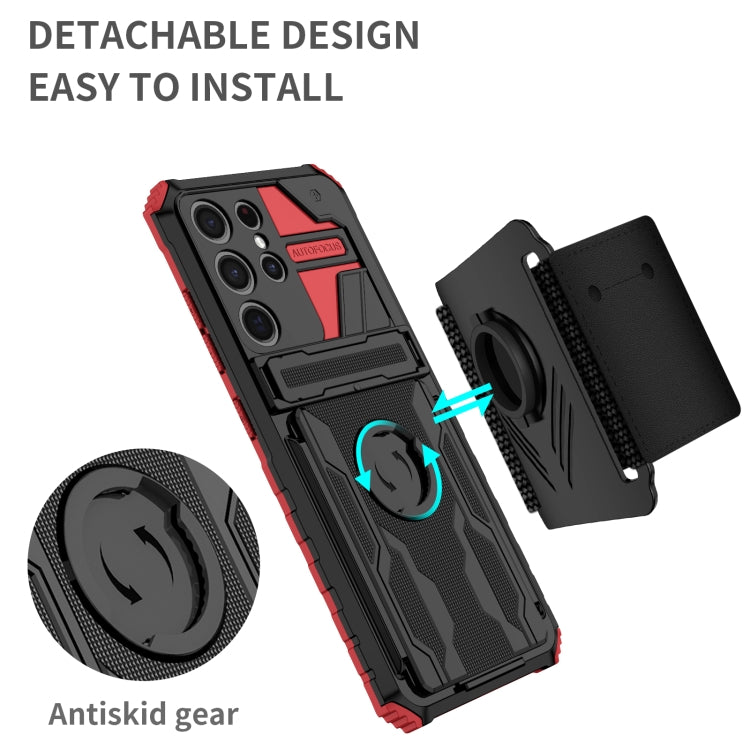 For Samsung Galaxy S21 Ultra 5G Kickstand Detachable Armband Phone Case