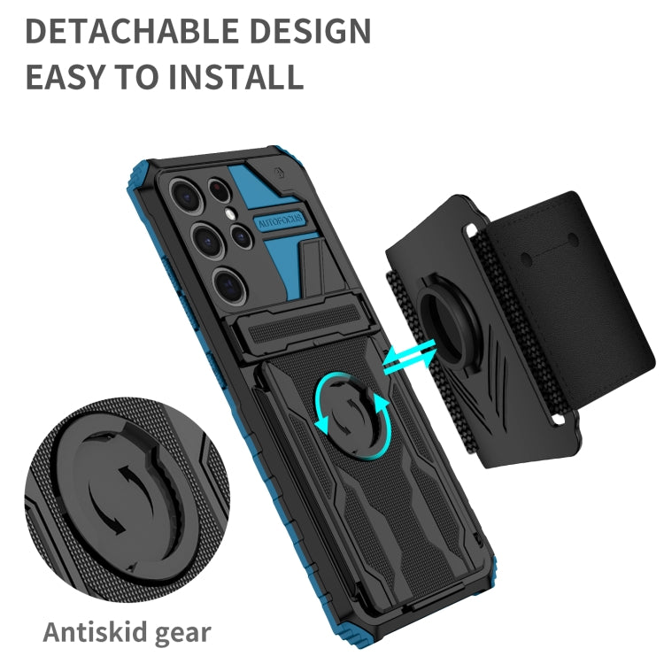 For Samsung Galaxy S21 Ultra 5G Kickstand Detachable Armband Phone Case