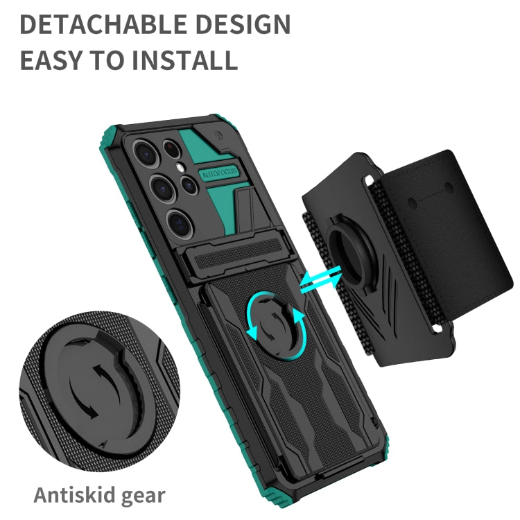 For Samsung Galaxy S21 Ultra 5G Kickstand Detachable Armband Phone Case