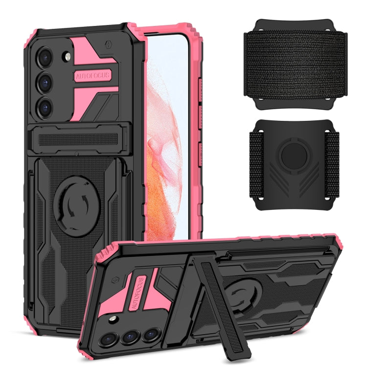For Samsung Galaxy S21 FE 5G Kickstand Detachable Armband Phone Case