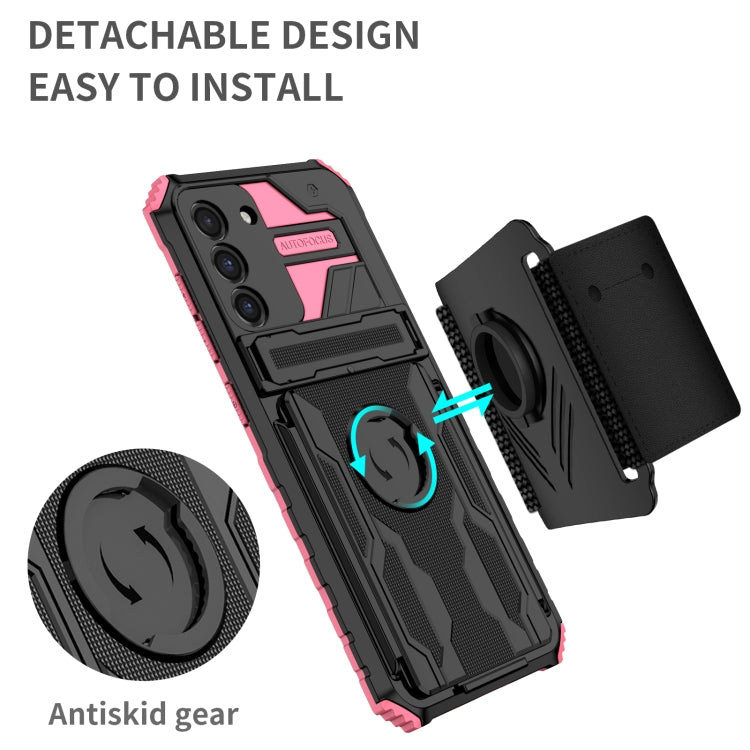 For Samsung Galaxy S21 FE 5G Kickstand Detachable Armband Phone Case