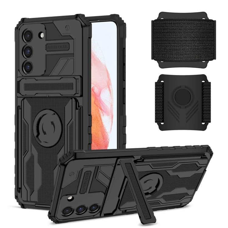 For Samsung Galaxy S21 FE 5G Kickstand Detachable Armband Phone Case