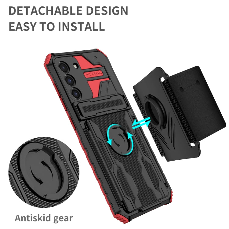 For Samsung Galaxy S21 FE 5G Kickstand Detachable Armband Phone Case