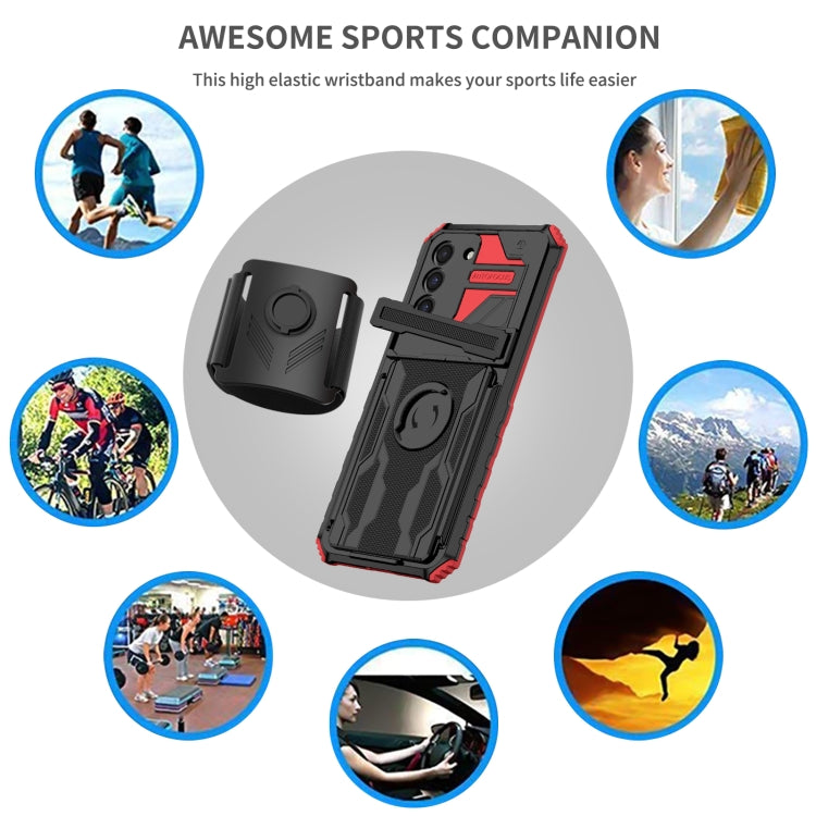 For Samsung Galaxy S21 FE 5G Kickstand Detachable Armband Phone Case