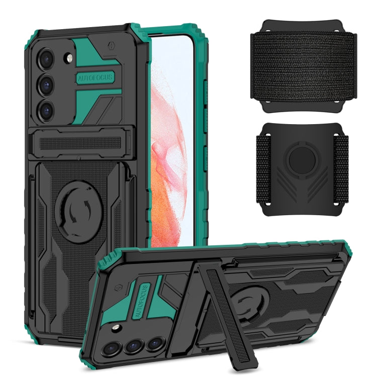 For Samsung Galaxy S21 FE 5G Kickstand Detachable Armband Phone Case