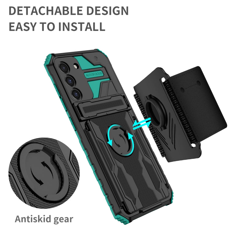 For Samsung Galaxy S21 FE 5G Kickstand Detachable Armband Phone Case