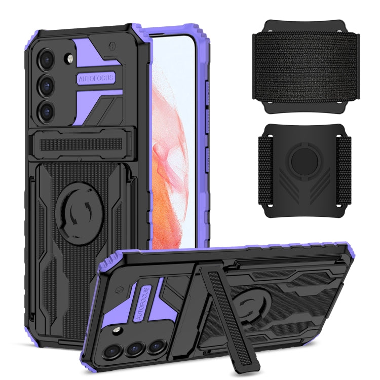 For Samsung Galaxy S21 FE 5G Kickstand Detachable Armband Phone Case