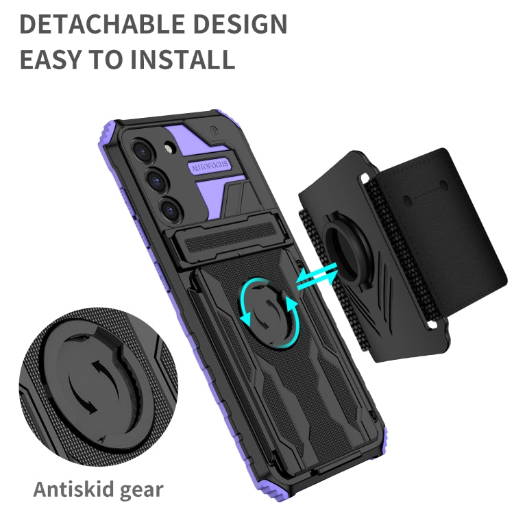 For Samsung Galaxy S21 FE 5G Kickstand Detachable Armband Phone Case