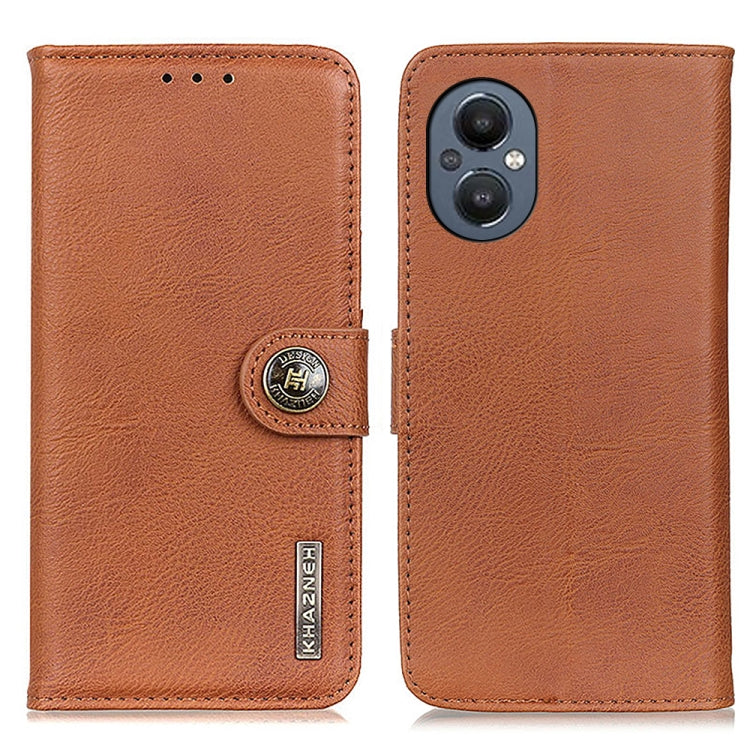 For OnePlus Nord N20 5G KHAZNEH Cowhide Texture Horizontal Flip Leather Phone Case