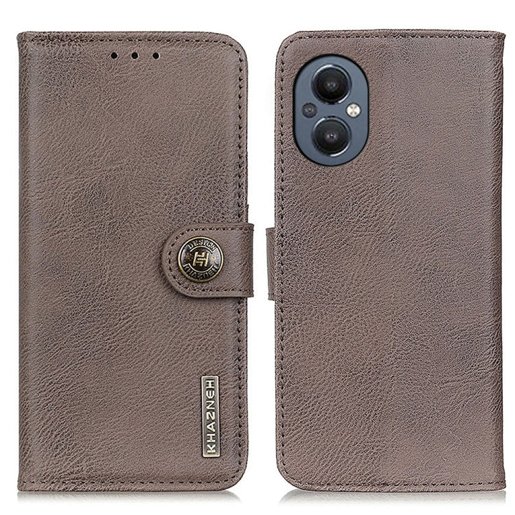 For OnePlus Nord N20 5G KHAZNEH Cowhide Texture Horizontal Flip Leather Phone Case