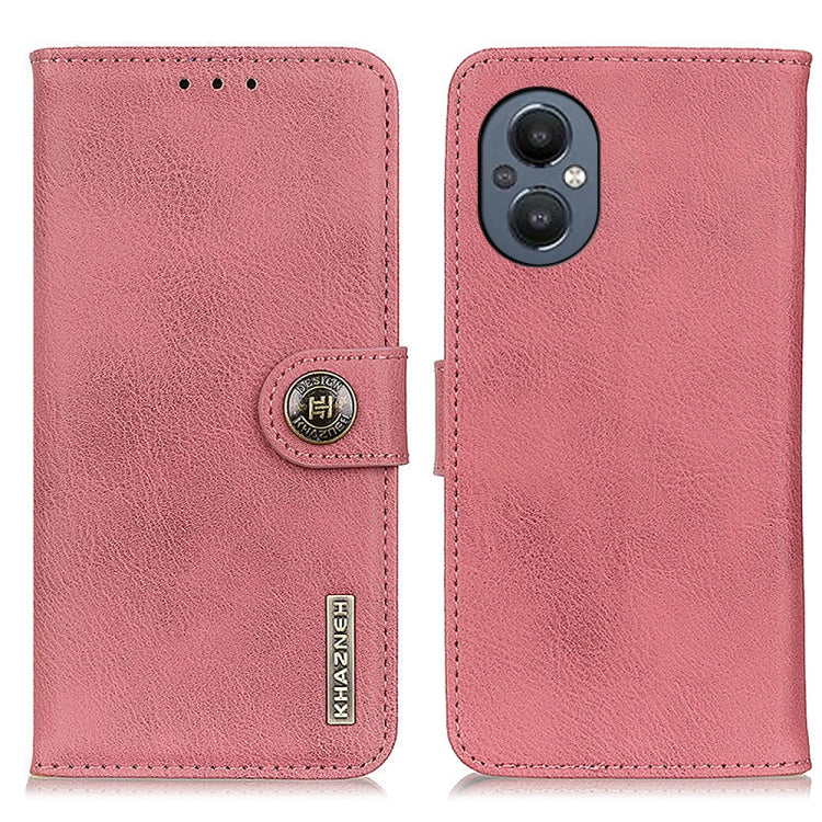 For OnePlus Nord N20 5G KHAZNEH Cowhide Texture Horizontal Flip Leather Phone Case