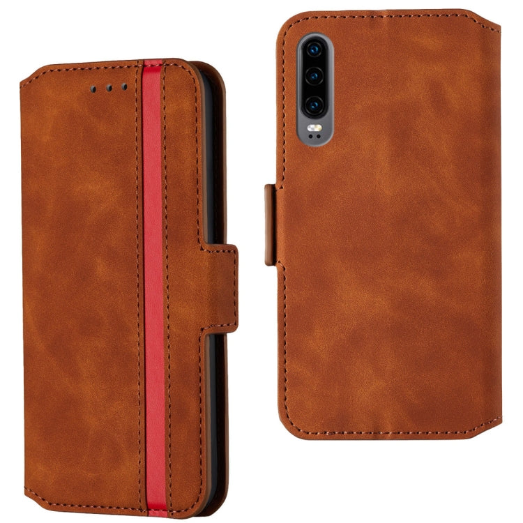 For Huawei P30 Retro Frosted Oil Side Horizontal Flip Case with Holder & Card Slots