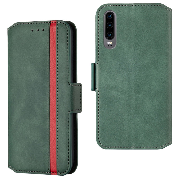 For Huawei P30 Retro Frosted Oil Side Horizontal Flip Case with Holder & Card Slots