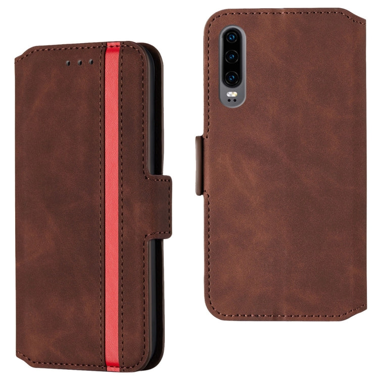 For Huawei P30 Retro Frosted Oil Side Horizontal Flip Case with Holder & Card Slots