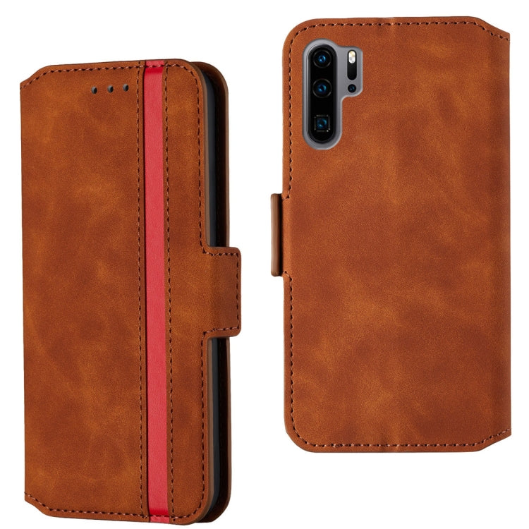 For Huawei P30 Pro Retro Frosted Oil Side Horizontal Flip Case with Holder & Card Slots