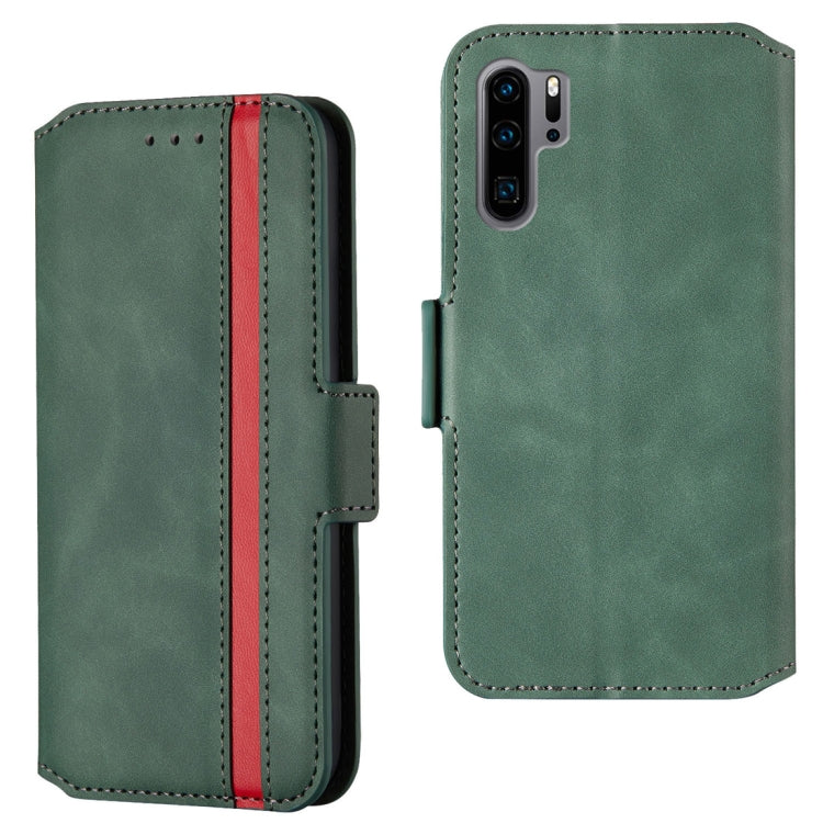 For Huawei P30 Pro Retro Frosted Oil Side Horizontal Flip Case with Holder & Card Slots