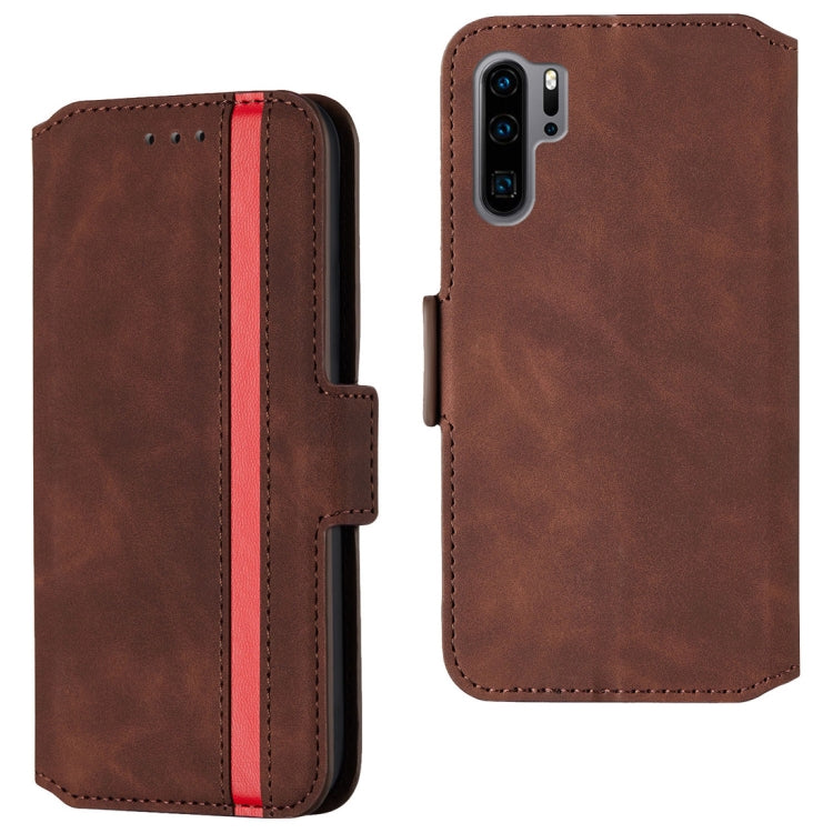 For Huawei P30 Pro Retro Frosted Oil Side Horizontal Flip Case with Holder & Card Slots