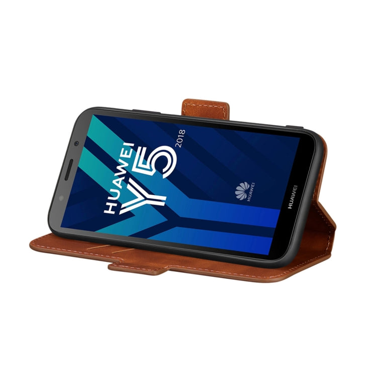 For Huawei Y5 2018 / Y5 Prime 2018 Retro Frosted Oil Side Horizontal Flip Case with Holder & Card Slots