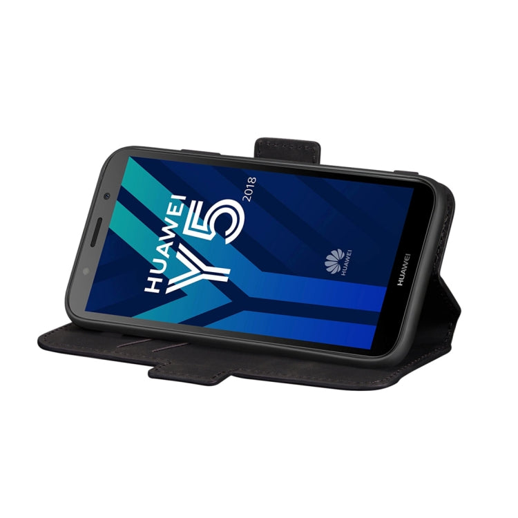 For Huawei Y5 2018 / Y5 Prime 2018 Retro Frosted Oil Side Horizontal Flip Case with Holder & Card Slots