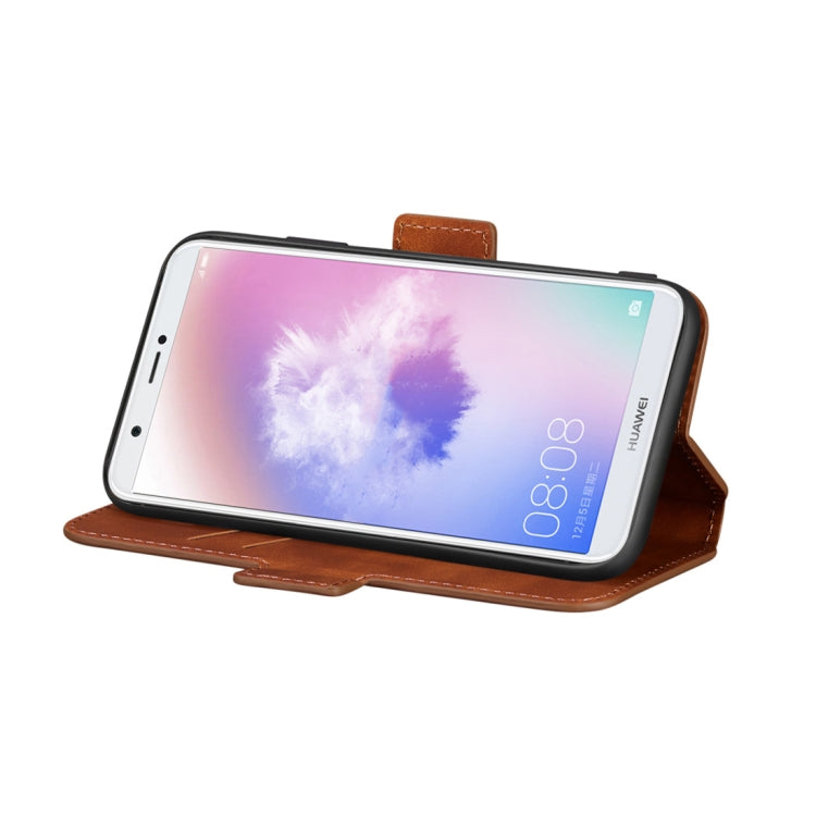 For Huawei P smart / Enjoy 7S Retro Frosted Oil Side Horizontal Flip Case with Holder & Card Slots