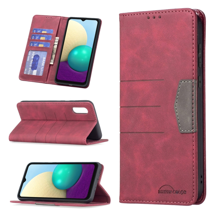 For Samsung Galaxy A02 Magnetic Splicing Leather Phone Case