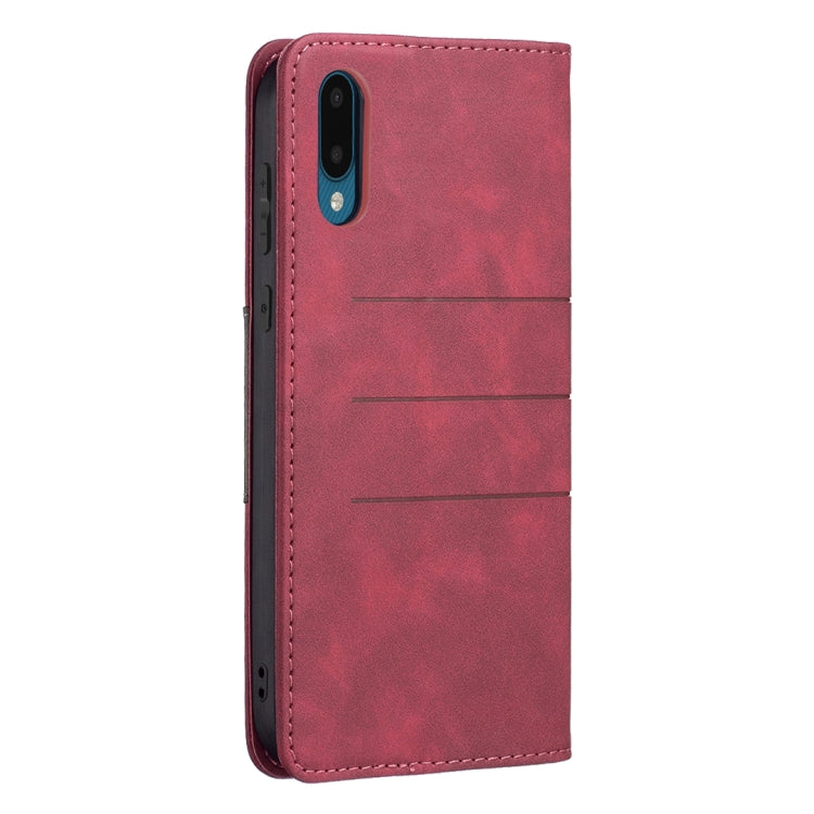 For Samsung Galaxy A02 Magnetic Splicing Leather Phone Case