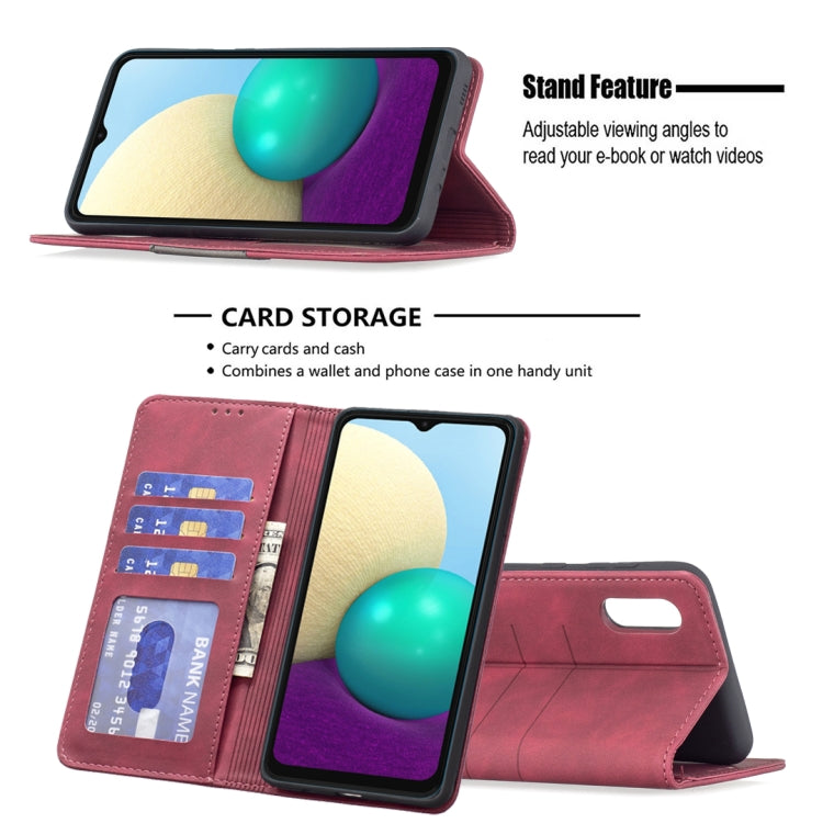 For Samsung Galaxy A02 Magnetic Splicing Leather Phone Case