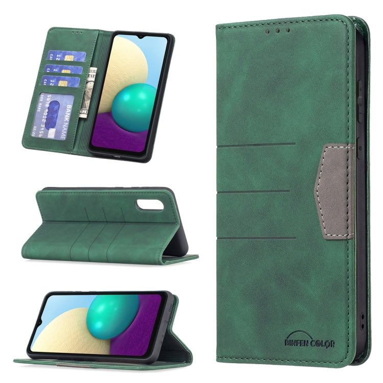 For Samsung Galaxy A02 Magnetic Splicing Leather Phone Case