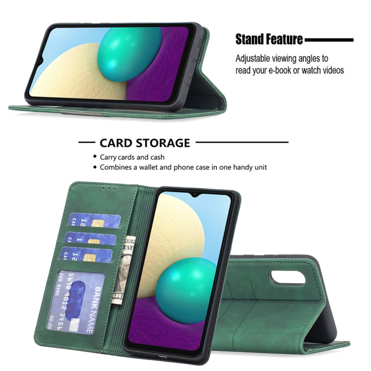 For Samsung Galaxy A02 Magnetic Splicing Leather Phone Case