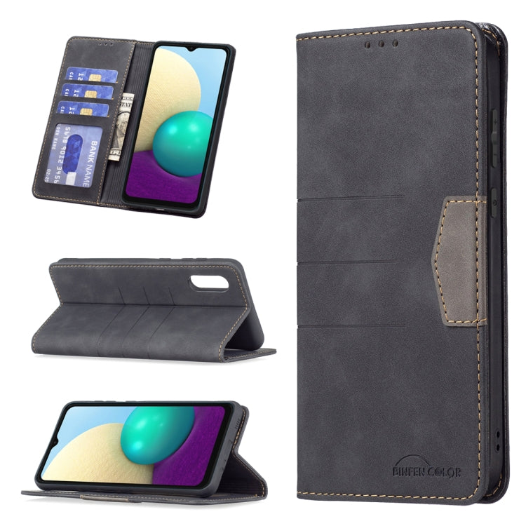 For Samsung Galaxy A02 Magnetic Splicing Leather Phone Case