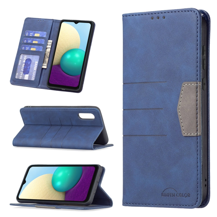 For Samsung Galaxy A02 Magnetic Splicing Leather Phone Case